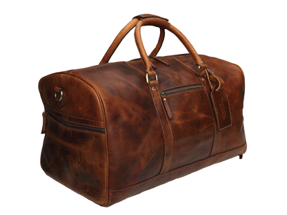 Buffalo Leather Weekender Duffle Bag