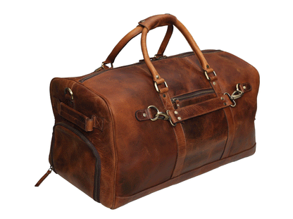 Buffalo Leather Weekender Duffle Bag