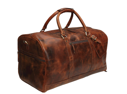 Buffalo Leather Weekender Duffle Bag