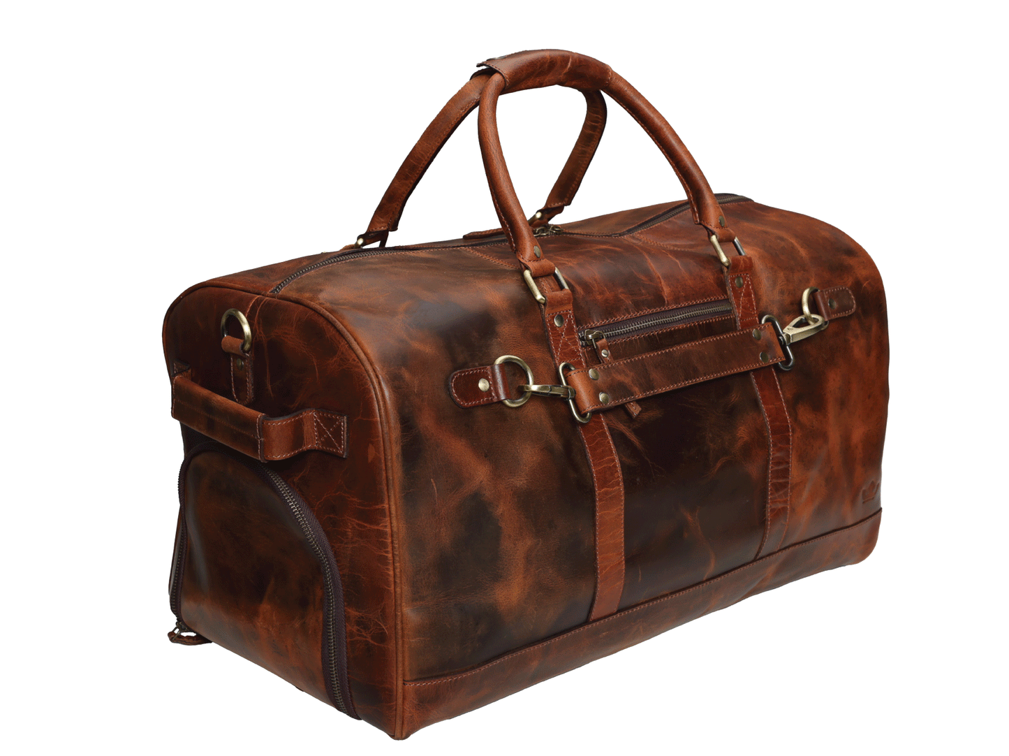 Buffalo Leather Weekender Duffle Bag